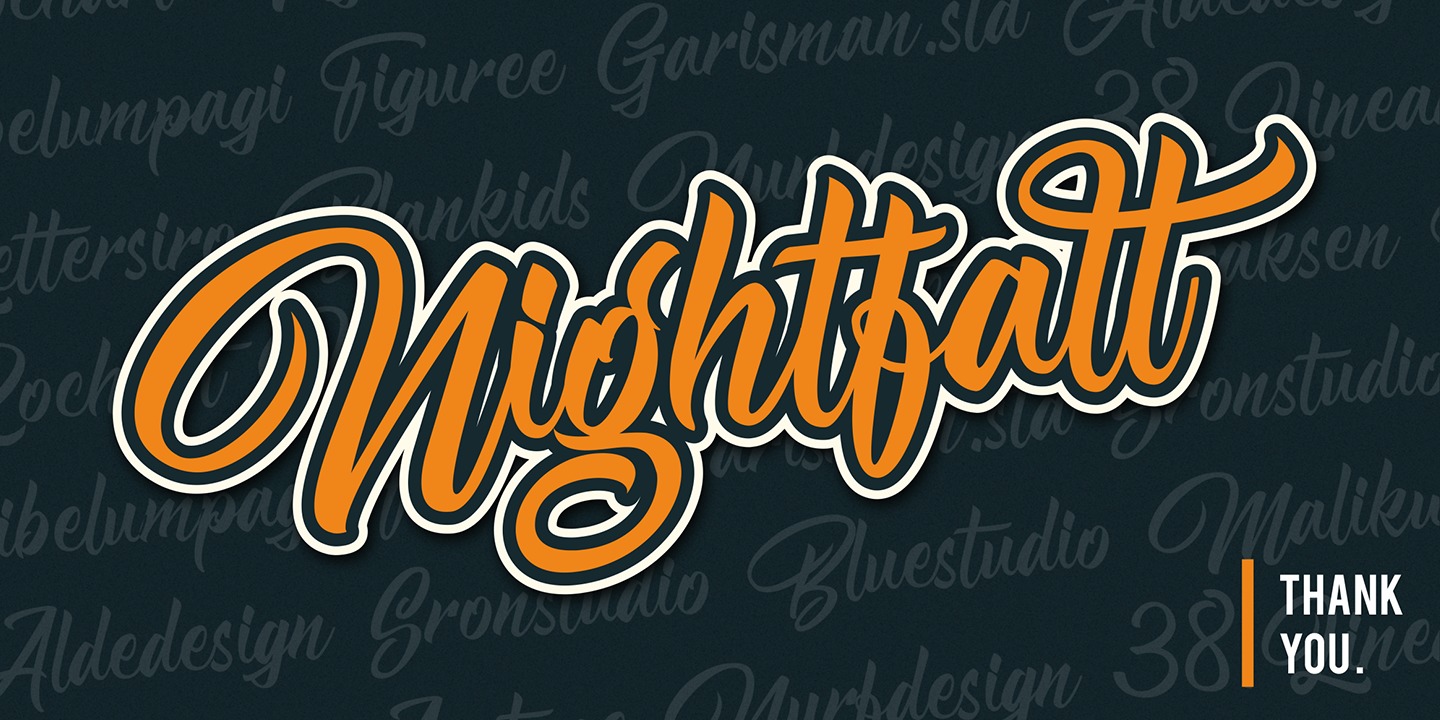 Пример шрифта Nightfall Script #2